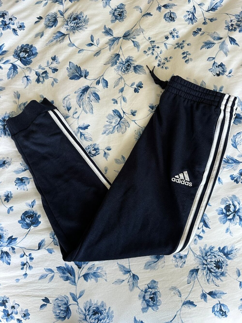 adidas 3-Stripe Jogger Pants Men's Large Navy Cotton Blend GK8888